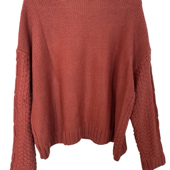 Mudd Drop Shoulder Cable Oversized Knit Sweater - Picture 3 of 4